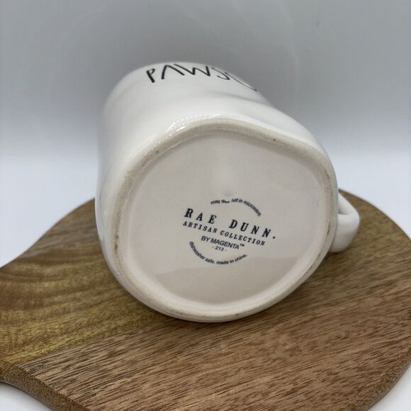 Rae Dunn PAWSOME Coffee Tea Cup Mug 4.75” White Magenta Gift Party NWOT Drink - Picture 6 of 6